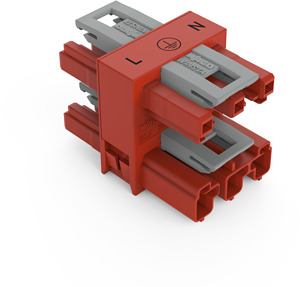 Verteiler steckbar 3-polig 1xStecker/3xBuchse Kodierung P rot