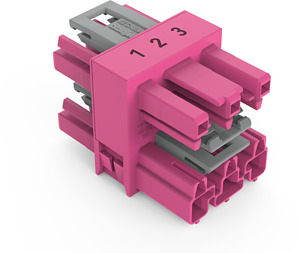 3-fach-Verteiler 3-polig Kod. B pink