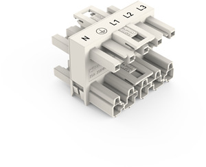 Verteiler 3-fach 5-polig weiss 1xStecker 3xBuchse