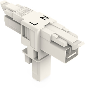 T-Verteiler 2-polig 1xStecker/2xBuchse Kod. A weiss