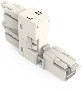 h-Verteiler 2-polig 1xStecker/2xBuchse 3.Verr.kl. ws