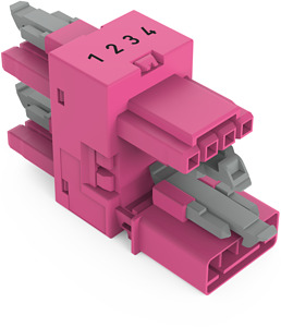 3-fach-Verteiler 4-polig Kod. B pink