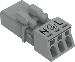 Stecker 3-polig grau