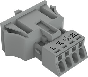 Snap-In-Stecker 4-polig Kod. B grau