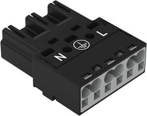 Stecker 3-polig schwarz 2x0,5-4qmm o.Zugentlastung