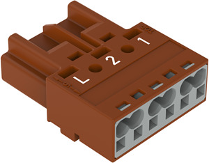 Stecker 3-polig o. Zugentl.geh. Kod. S braun 10mm