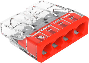 Verbindungsdosenklemme 4x0,5-2,5qmm Serie 2273 24A 450V rot