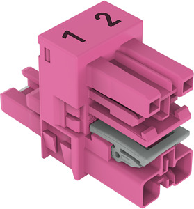 h-Verteiler 2-polig Kodierung B pink beidseitig V-klinke