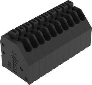 THR-Leiterplattenklemme Drücker 0.5qmm RM 2,5 mm 10-polig, schwa