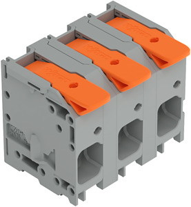 Leiterplattenklemme 16mm² Hebel grau