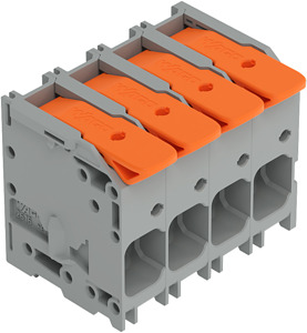 Leiterplattenklemme 16mm² Hebel grau