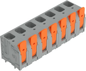 Leiterplattenklemme 16mm² Hebel grau