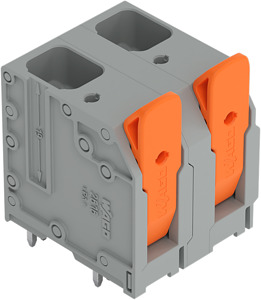 Leiterplattenklemme 16mm² Hebel grau