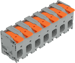 Leiterplattenklemme 16mm² Hebel grau
