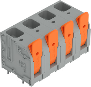 Leiterplattenklemme 16mm² Hebel grau