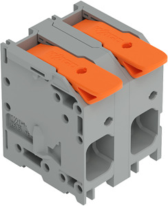 Leiterplattenklemme 16mm² Hebel grau