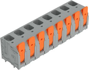 Leiterplattenklemme 16mm² Hebel grau
