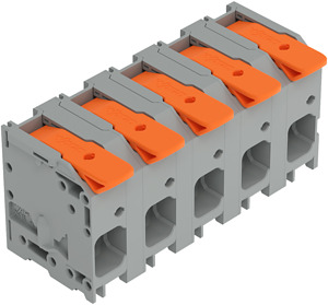 Leiterplattenklemme 16mm² Hebel grau