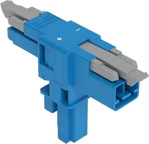 T-Verteiler 2-polig 1xStecker/2xBuchse Kod. I blau