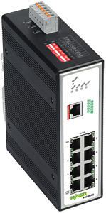 Industrial-Managed-Switch 8 Ports 100Base-TX PROFINET metallisch schwarz