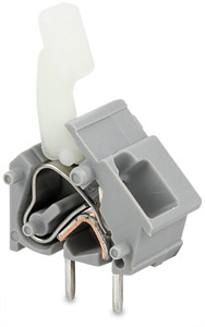 Leiterplattenklemme 2,5mm² Fingerdrücker grau