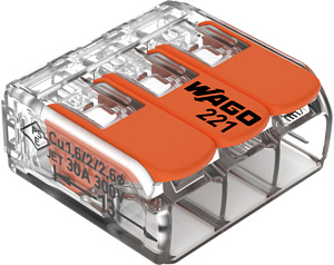 Verbindungsklemme 6qmm COMPACT 3-Leiter-Klemme transp.