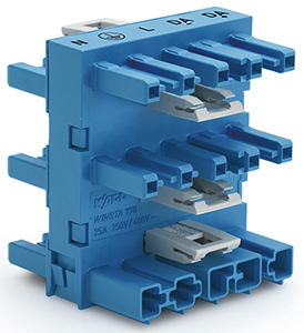 5-fach-Verteiler 5-polig blau I 1xStecker 5xBuchse