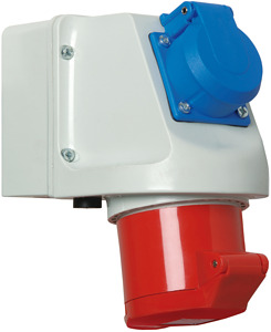 CEE-Wandsteckdose Mini-Kombi 5x32A 400V 6h IP44