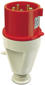 Stecker Trompetenverschraubung 63A CEEtyp 400V 6h rot 5pol.IP44