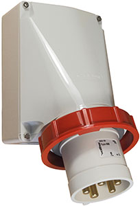 CEE-Wandgerätestecker 5x63A 400V 6h IP67 Aussenbefestigung