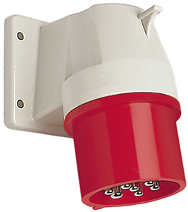 Anbaugerätestecker schräg 32A 7P 7h mit angeshraubtem Flanschgehäuse 7