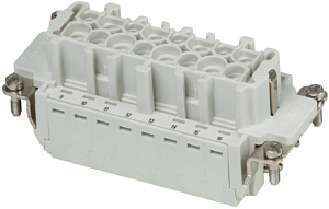 Buchseneinsatz der Baureihen B16 un d B32 mit Push-In-Anschluss und ein
