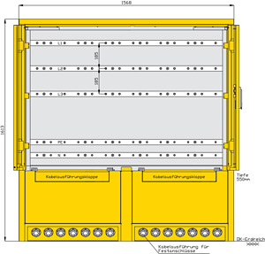 Modulverteiler der Baubreite 1568mm in Modulbauweise mit 1400mm Module
