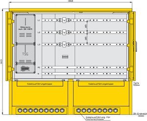 Modulverteiler der Baubreite 1868mm in Modulbauweise mit 800mm Modulei