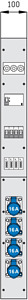 Wechselmodul 100mm breit mit einem RCD, 4 LS, 4 WS-Zählern und 4 CEE-A