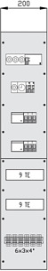 Wechselmodul 200mm breit mit RCD, e iner digitalen Zeitschaltuhr, 2 H-O