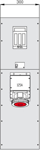 Wechselmodul 300mm breit mit RCD Ty pB und einem CEE-Abgang 125A