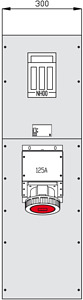 Wechselmodul 300mm breit mit RCD un d einem CEE-Abgang 125A