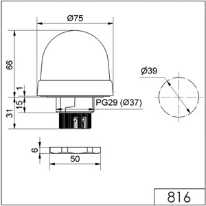LED-Dauerleuchte EM 115VAC BU